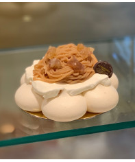 Mont Blanc de Noël crème fouettée nature, crème de marrons, marrons glacés